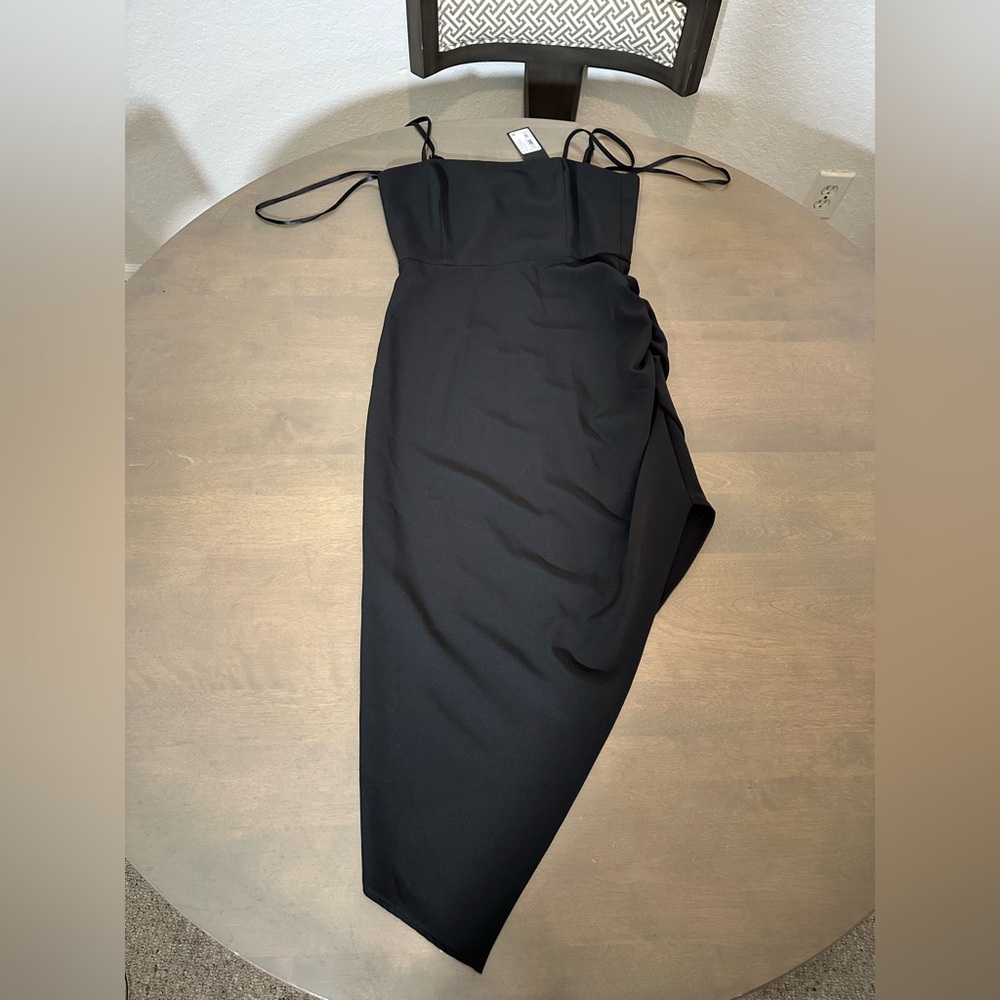 Chic Asymmetrical Black Dress